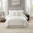 thumbnail image 1 of Sweet Home Collection Luna 7 Piece Crushed Velvet Comforter Set, King, Ivory, 1 of 5