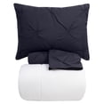 thumbnail image 1 of Sweet Home Collection, Luxury 4-Piece Navy Pinch Pleat Pintuck Duvet with Shams and White Comforter Set, King, Blue, Pintuck, 1 of 5