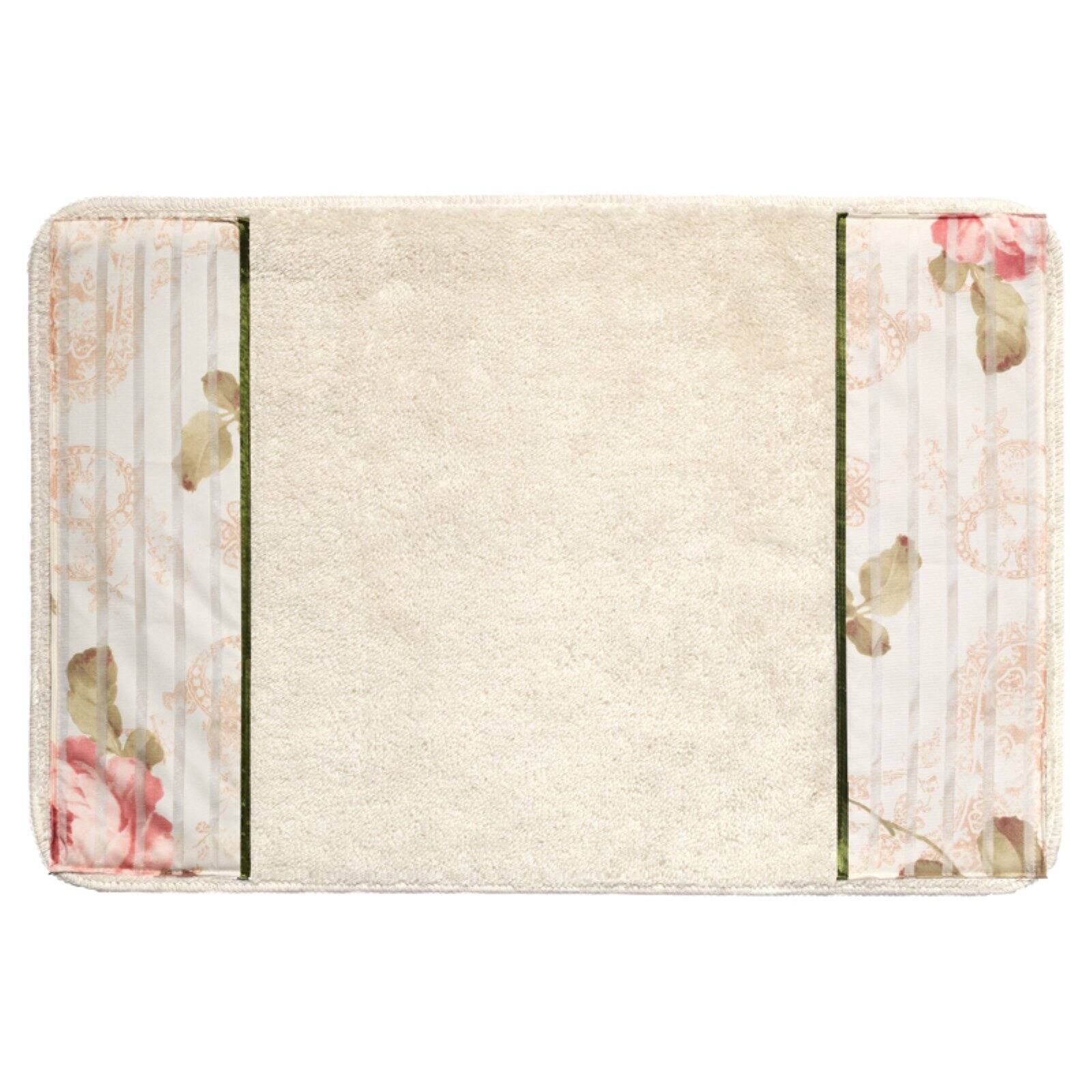 Sweet Home Collection Madeline Beige Bathroom Rug