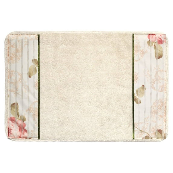 Sweet Home Collection Madeline Beige Bathroom Rug