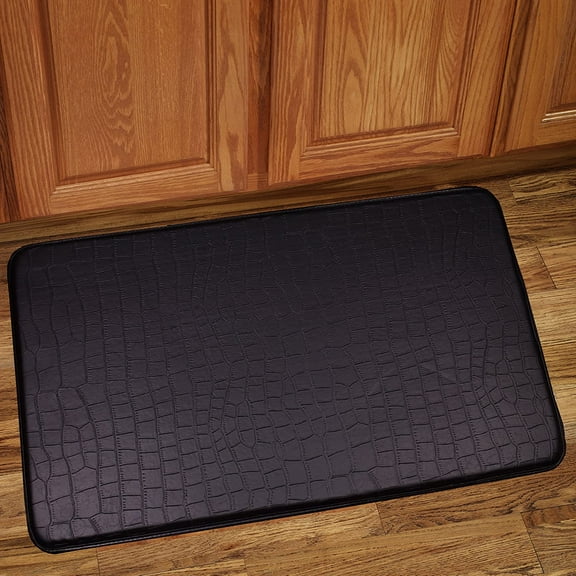 Sweet Home Collection Memory Foam Anti Fatigue Kitchen Floor Mat Rug, Crocodile Black, 30 x 18"