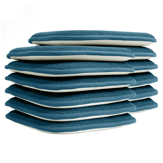 Sweet Home Collection Memory Foam Honeycomb Non-Slip Back 16" x 16" Chair Pad - Peacock, 12 Pack