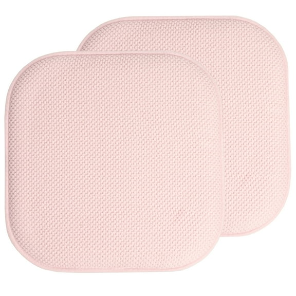 Sweet Home Collection Memory Foam Honeycomb Non-Slip Back 16" x 16" Chair Pad - Pink, 2 Pack
