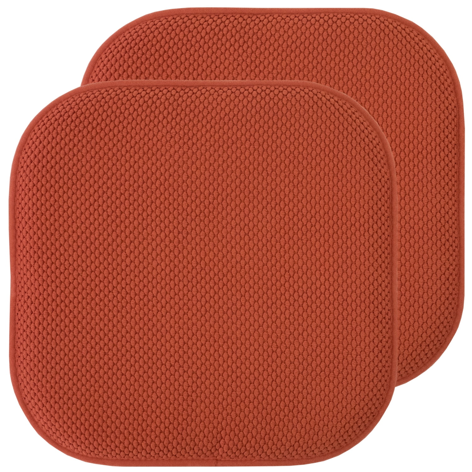 Rust Honeycomb Pattern Memory Foam Chair Cushion Set