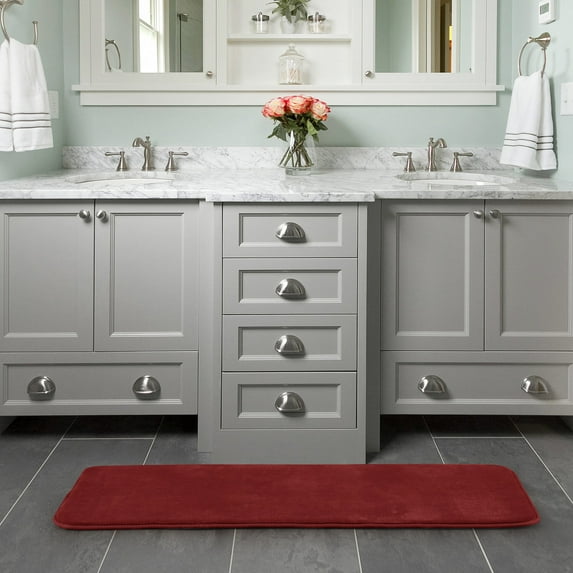 Sweet Home Collection Memory Foam No Slip Back Bath Mat Rug 24 x 48 Burgundy