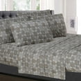 thumbnail image 1 of Sweet Home Collection Monaco Geometric Pattern 1500 Thread Count 6 Piece Sheet Set Taupe, Cal King, 1 of 5