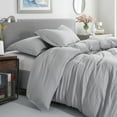 thumbnail image 1 of Sweet Home Collection Premium Quality Washed Crinkled Duvet Cover King Silver, 1 of 6