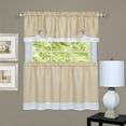 thumbnail image 1 of Sweet Home Collection Printed Design (3 Piece) Kitchen Curtain Set, 36", Tan, 1 of 1