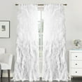 thumbnail image 1 of Sweet Home Collection  Sheer Voile Waterfall Ruffled Tier 108 Inch Single Curtain Panel - 108" long x 50" wide Navy, 1 of 4