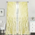 thumbnail image 1 of Sweet Home Collection  Sheer Voile Waterfall Ruffled Tier 84 Inch Single Curtain Panel - 84" long x 50" wide Maize, 1 of 5