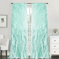 thumbnail image 1 of Sweet Home Collection  Sheer Voile Waterfall Ruffled Tier 84 Inch Single Curtain Panel - 84" long x 50" wide Sea, 1 of 5