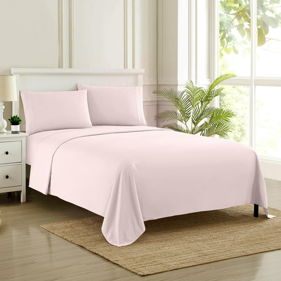 Sweet Home Collection Soft Microfiber 5-piece Split King Bed Sheet Set Pale Pink