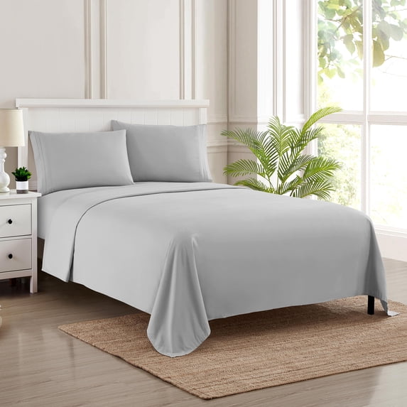 Sweet Home Collection Soft Microfiber 5-piece Split King Bed Sheet Set Silver