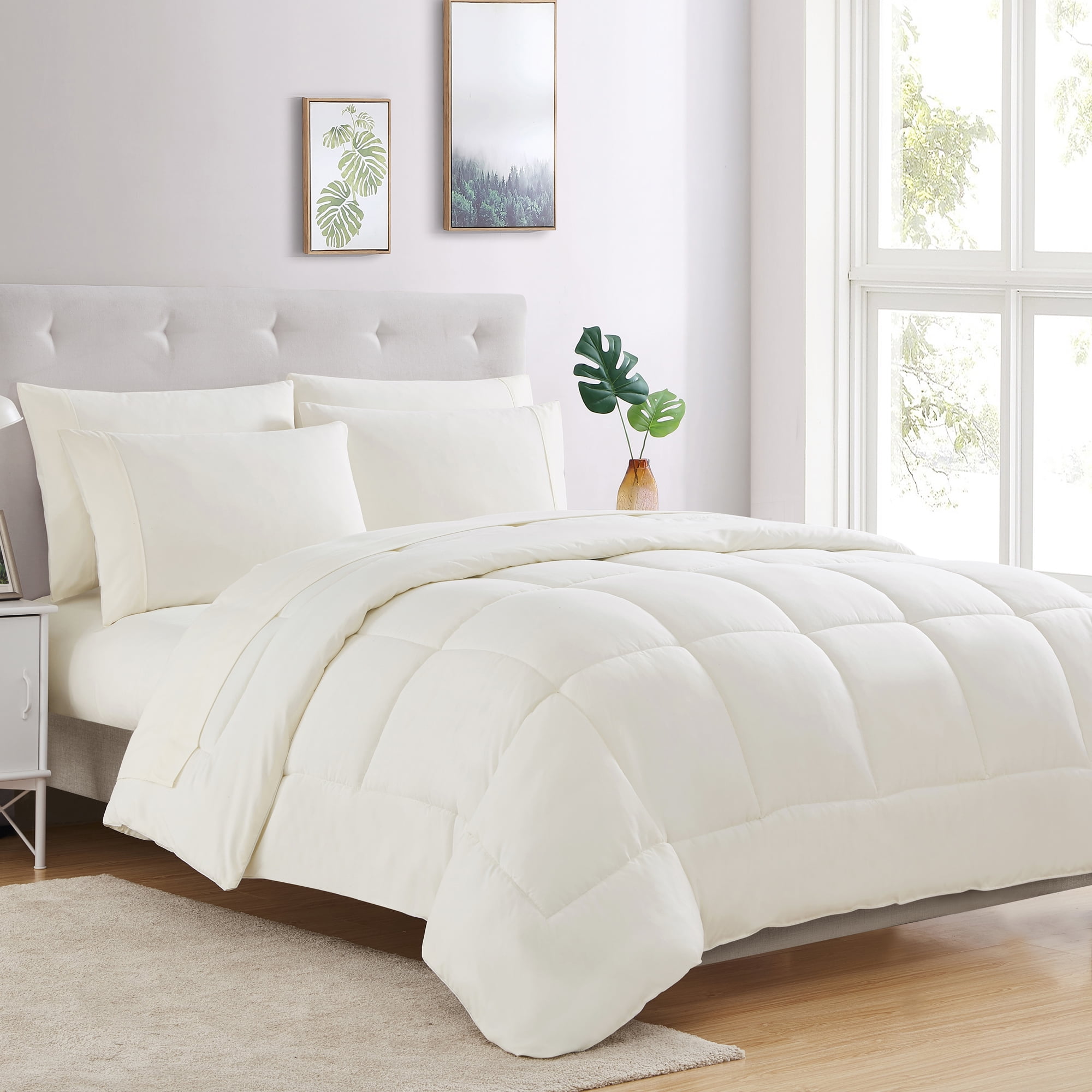 Ivory Twin-XL Down Alternative Microfiber Bed in a Bag Set