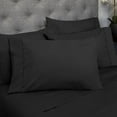thumbnail image 1 of Sweet Home Collection Solid Polyester Deep Pocket 1500 Thread Count Sheet Sets, Twin, Black, 4-Pieces, 1 of 3