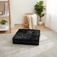 thumbnail image 1 of Sweet Home Collection Tufted Square Meditation Yoga Floor Pillow, Black 2 Pack - 20" x 20", 1 of 3
