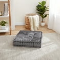 thumbnail image 1 of Sweet Home Collection Tufted Square Meditation Yoga Floor Pillow, Gray - 20" x 20", 1 of 3