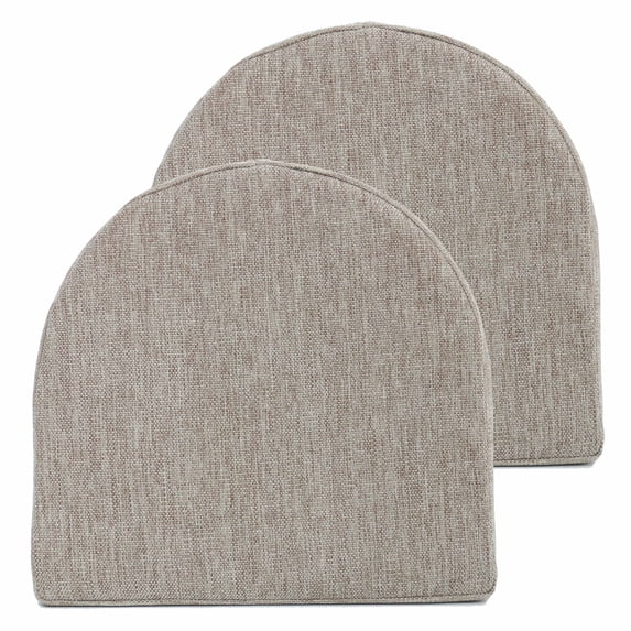 Sweet Home Collection U-Shape Molded Memory Foam Chair Pads With Ties Taupe 2 Pack