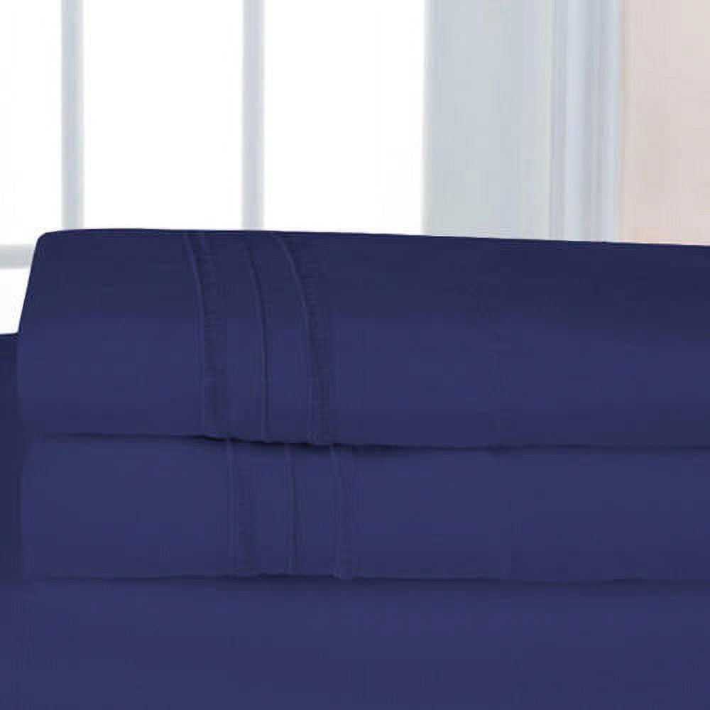 Sweet Home Collection Ultrasoft 1500 Series Microfiber Embroidered Solid Color Navy Bedroom pillow case, 2-Pack