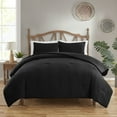 thumbnail image 1 of Sweet Home Collection Waffle Weave Polyester Microfiber Comforter Set Black Queen, 1 of 5