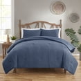 thumbnail image 1 of Sweet Home Collection Waffle Weave Polyester Microfiber Comforter Set Navy King, 1 of 5