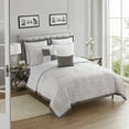 thumbnail image 1 of Sweet Home Collection Walter 7 Piece Stripe Squares Comforter Set, 1 of 5