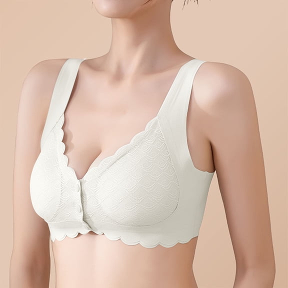 Sweet Home Farm Front Closure Bras for Women Daily Solid Sexy Comfortable Open Bra Straps Breast Cup Fixed Underwear Bras
