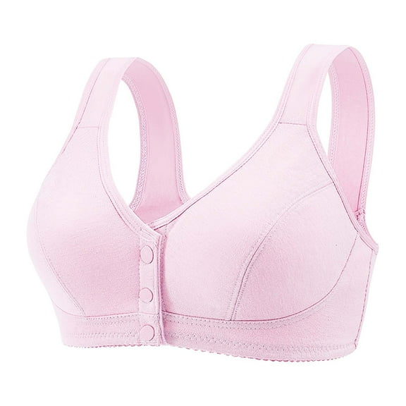 Sweet Home Farm Front Closure Bras for Women Fashionable And Casual Large Size Open Buckle Thin Threaded Gathered Vest Bra Underwear Bras