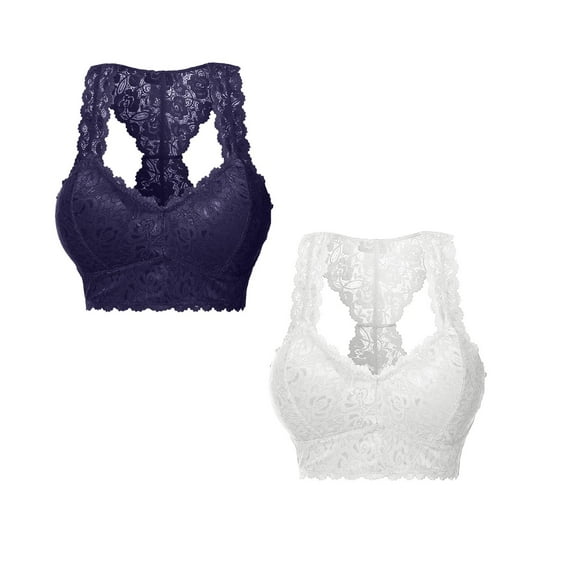 Sweet Home Farm Front Closure Bras for Women Plus Size Vest Crop Wire Bra Lingerie Sexy V Neck Underwear S 3XL Pack Of 2 Bras