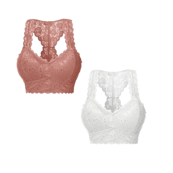 Sweet Home Farm Front Closure Bras for Women Plus Size Vest Crop Wire Bra Lingerie Sexy V Neck Underwear S 3XL Pack Of 2 Bras
