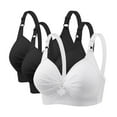 thumbnail image 1 of Sweet Home Farm Full Coverage Bras for Women Underwear Large Size Brater Buckle Deep V Neck Vest Bralette Wireless Seamless Front Closure Bras, 1 of 8