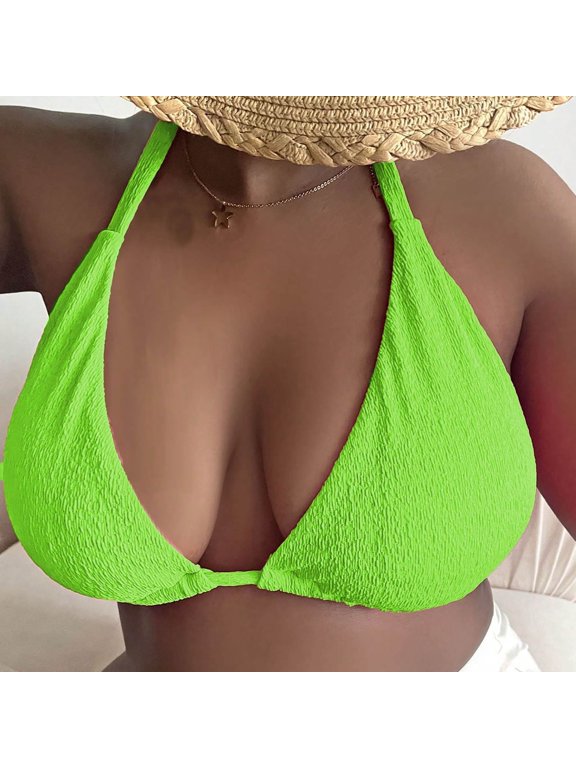 High Support Bras for Women Triangle Bag Plus Size Beach Bikini Large Backless Swimsuit Top Bras