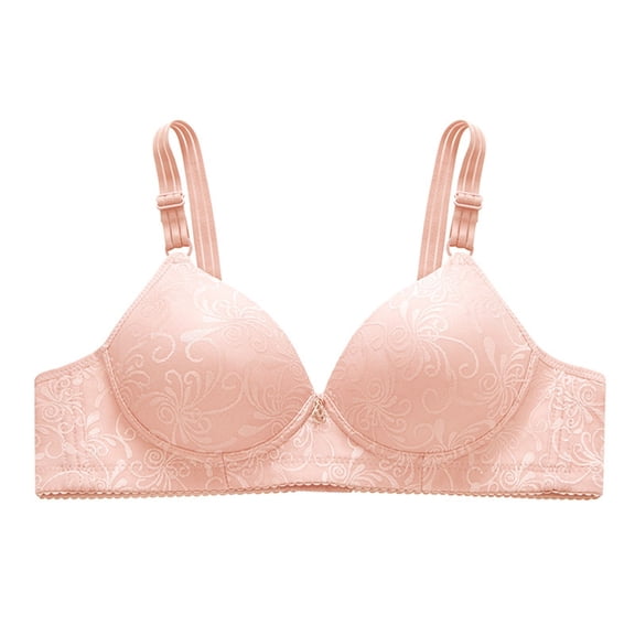 Sweet Home Farm Padded Bras for Women Daily Solid Sexy Gathered Bra Straps Breast Cup Underwear Bras