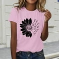thumbnail image 1 of Sweet Home Farm Short Sleeve Shirts for Women Sunflower Summer T Shirt Plus Size Loose Blouse Tops Girl Graphic Casual Tees Womens Graphic T Shirts Pink, 1 of 5