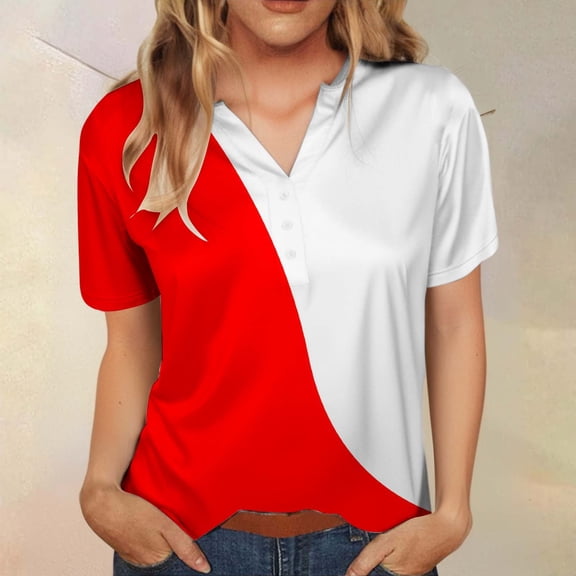 Sweet Home Farm Short Sleeve Shirts for Women Fashion Casual Solid Color Patchwork Button Sleeved Top T Shirt T Shirts for Women Mint Green