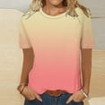 thumbnail image 1 of Sweet Home Farm Short Sleeve Shirts for Women‘s Gradient Color Fashion Round Neck Casual T Shirt T Shirts for Women Pink, 1 of 5