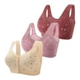 thumbnail image 1 of Sweet Home Farm Support Bras for Women 3 Pack Daisy Older Front Close Button Cotton Comfortable Full Wide Back No Underwire Bras, 1 of 5