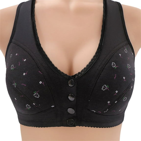 Sweet Home Farm Support Bras for Women Comfortable Daisy Bra Seniors New Front Closure Button Cotton Older Bras