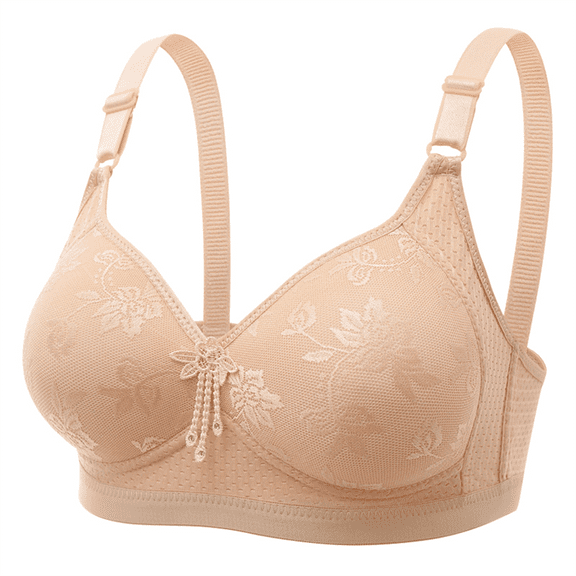 Sweet Home Farm Support Bras for Women Hollow Breathable Adjustable Bra Without Ring Large Breasts Show Small Full Cup Sponge Ladies Bras