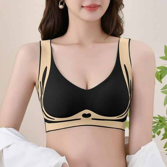 Sweet Home Farm Support Bras for Women No Underwire Scalloped Up Soft Wireless Comfort Bralettes Full Coverage Everyday Bra Bras