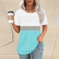 thumbnail image 1 of Sweet Home Farm V Neck T Shirts for Women Shirt Short Sleeve Formal Casual Spring Summer Clothing Flowing Creases Front Short Sleeve Shirts for Women Sky Blue, 1 of 5