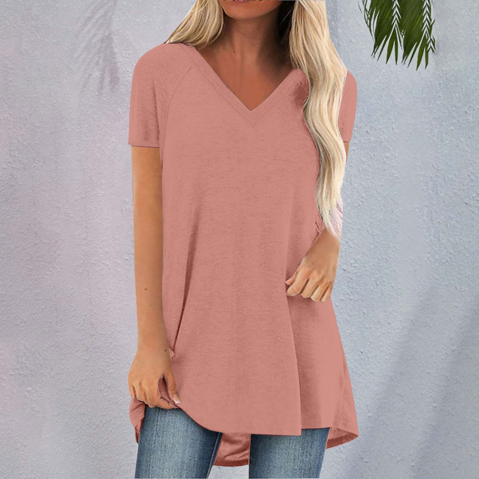 Wowcarbazole Women's Summer T-Shirt - Casual Cotton Striped Short Sleeve Tee, Loose Fit