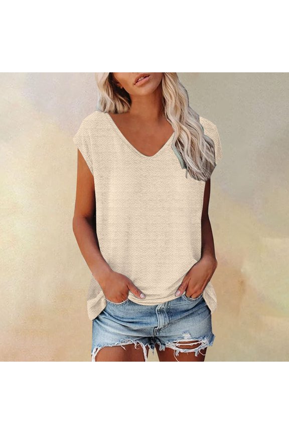 V Neck T Shirts for Women Simple And Fashionable Geometric Texture Short Sleeved Top Short Sleeve Shirts for Women Hot Pink