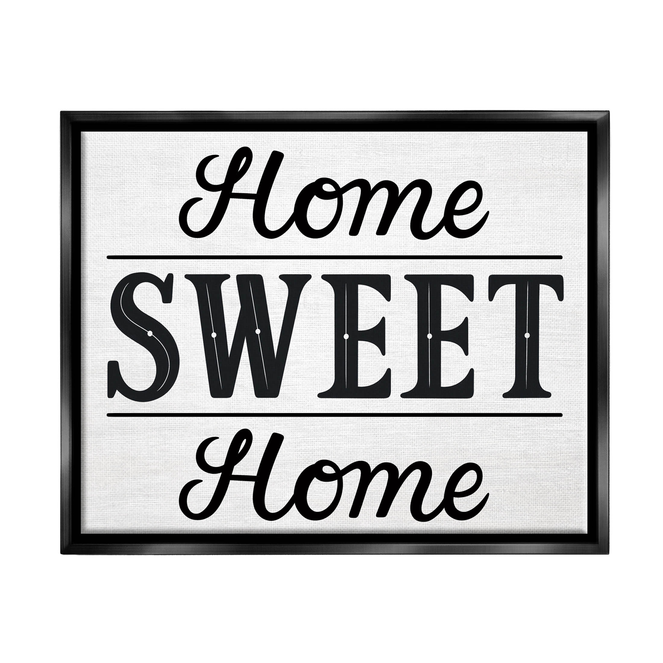 Sweet Home Farmhouse Sign Typography Graphic Art Jet Black Framed Art Print Wall Art