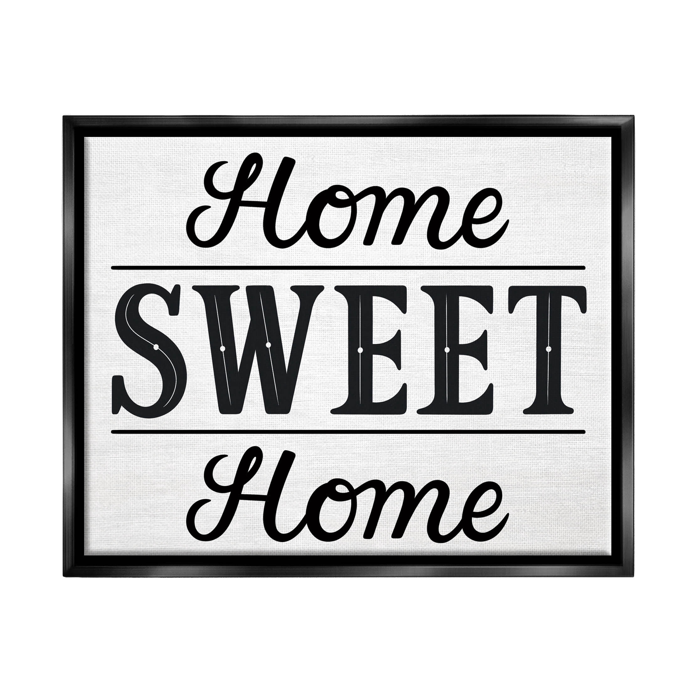 Sweet Home Farmhouse Sign Typography Graphic Art Jet Black Framed Art Print Wall Art