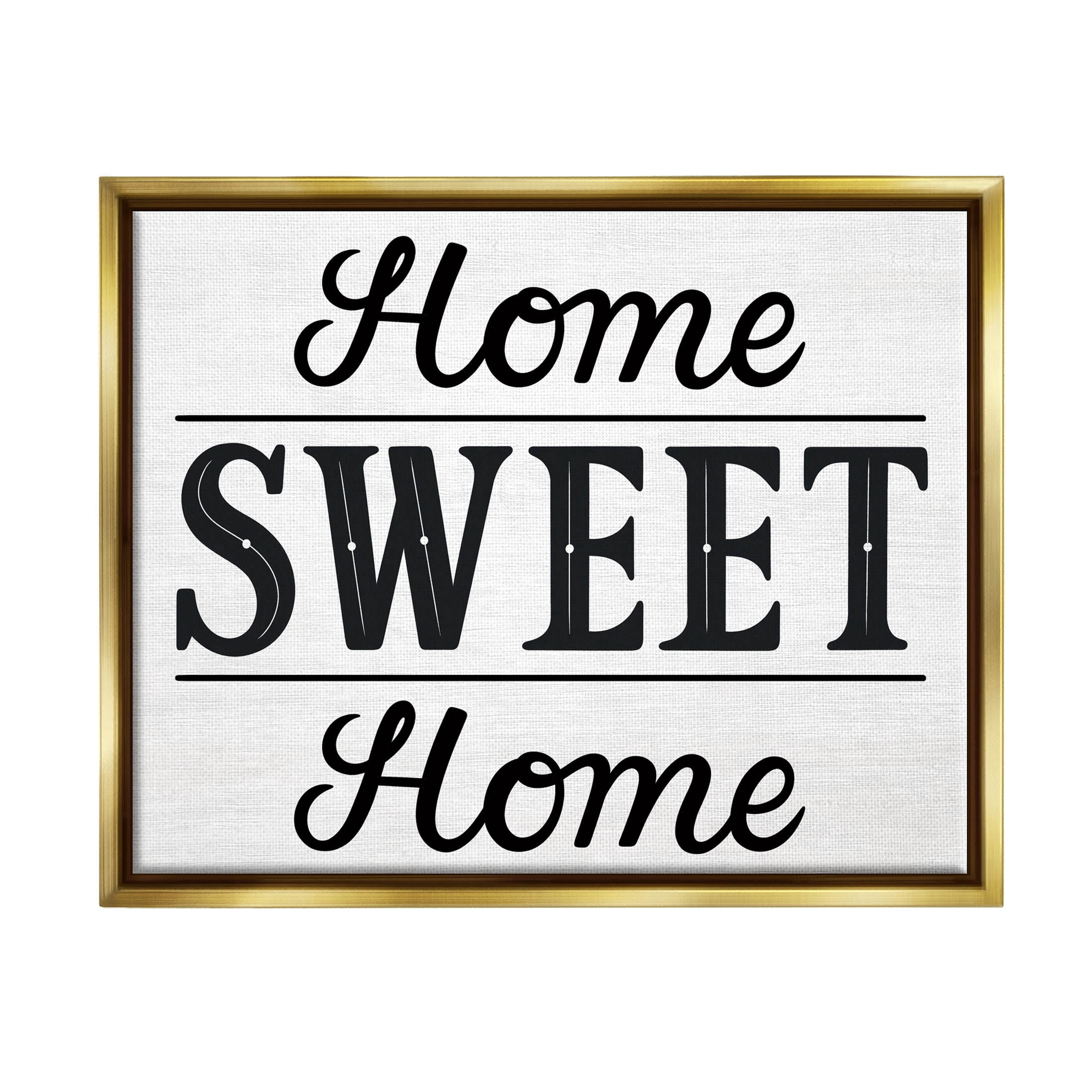 Sweet Home Farmhouse Sign Typography Graphic Art Metallic Gold Framed Art Print Wall Art
