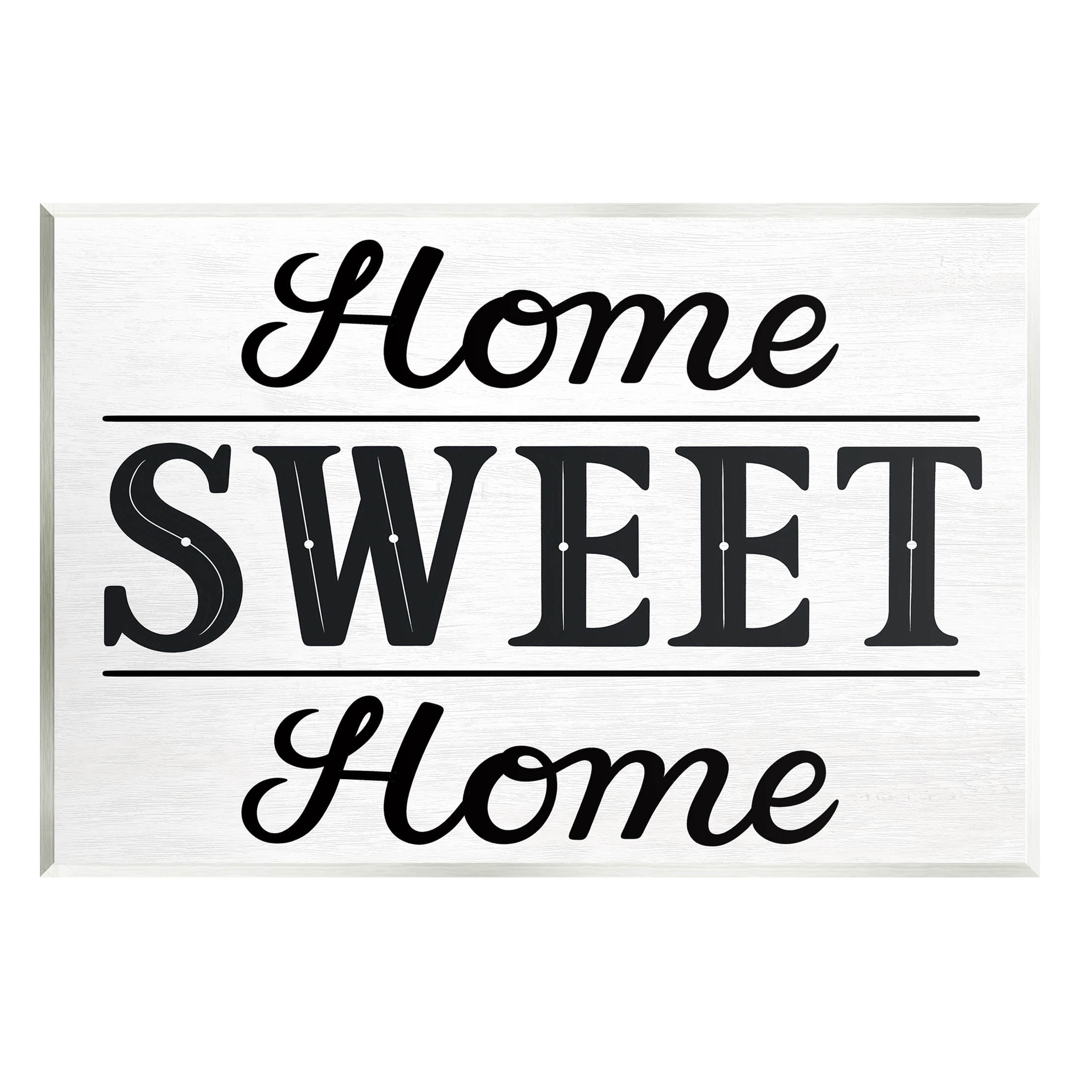 Home Sweet Home Rustic Black and White MDF Wood Sign