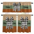 thumbnail image 1 of Sweet Home Kitchen Curtains Sets for Windows 24 Inch Length, Black White Plaid Bow Horizontal Stripes Rod Pocket Window Treatments Tier Curtains and Valances Set for Bedroom/Bathroom, 1 of 8