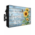thumbnail image 1 of Sweet Home Outdoor TV Cover 70 to 75 inch Sunflower Vintage Rustic Lake Blue Stripe Wood Board Waterproof Dustproof TV Covers for Outside with Zipper Remote Control Pocket Flat Screen Protectors, 1 of 7