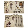 thumbnail image 1 of Sweet Home Placemats Set of 4, Western Stars Bird Houses Country Vintage Placemats for Dining Table, Place Mats for Kitchen Tabletop, Waterproof Wipeable Dining Table Mats Set, 1 of 9